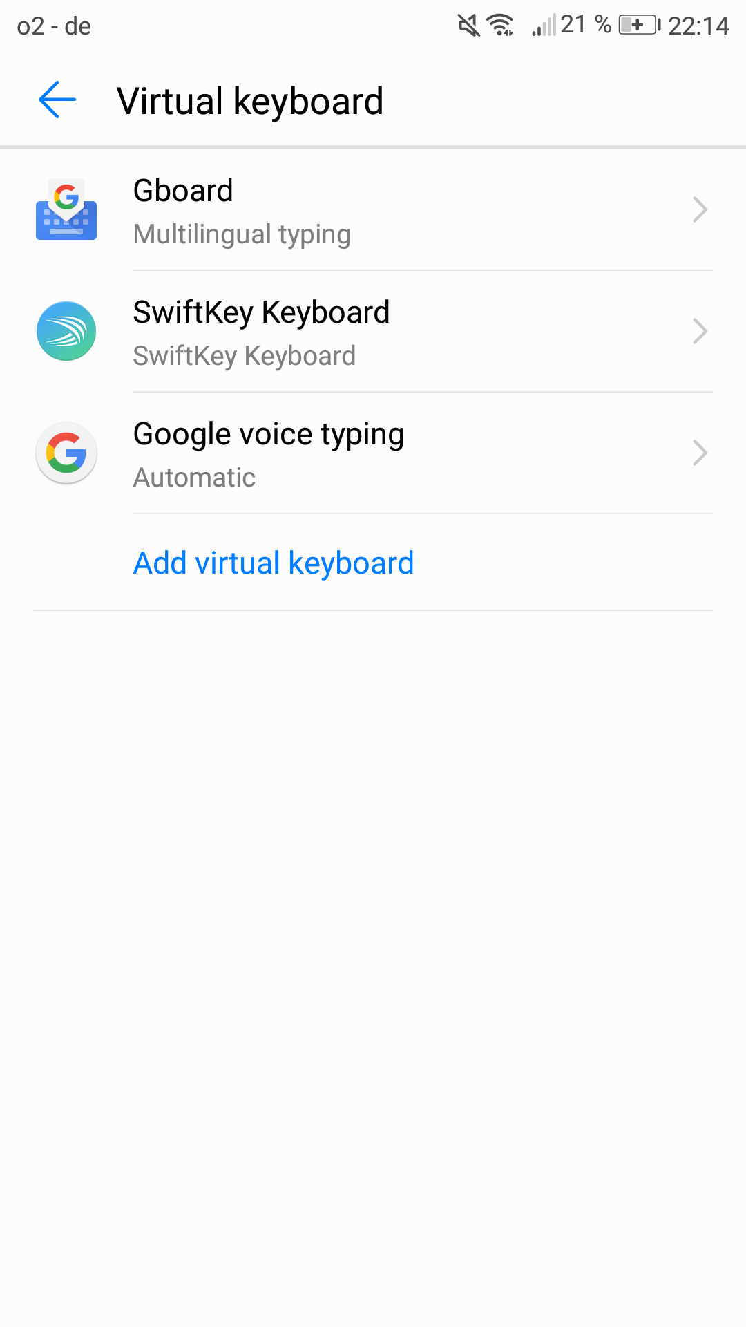 Android keyboard settings