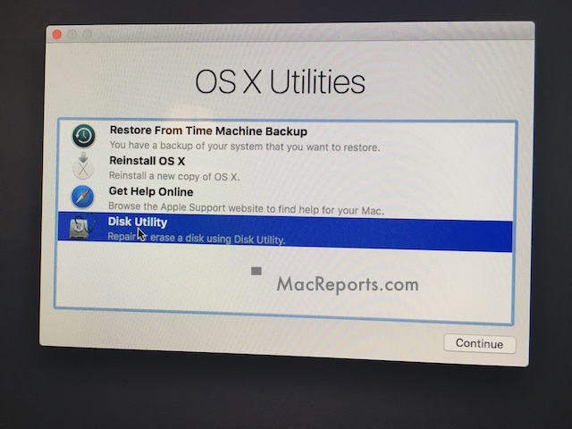 Back up all your important files to an external hard drive or cloud storage.
Restart your Mac and hold down the Command and R keys until the Apple logo appears.