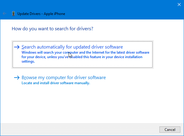Choose "Search automatically for updated driver software"
Wait for the update to install