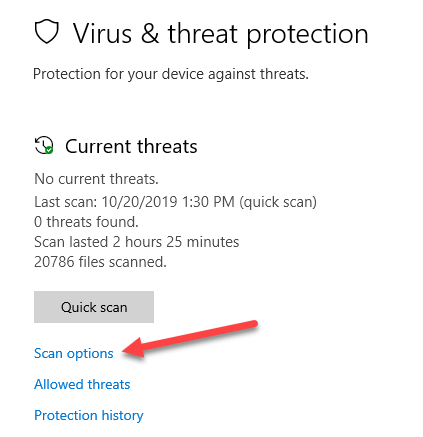 Click on Quick scan
Wait for the scan to finish and take action on any detected threats