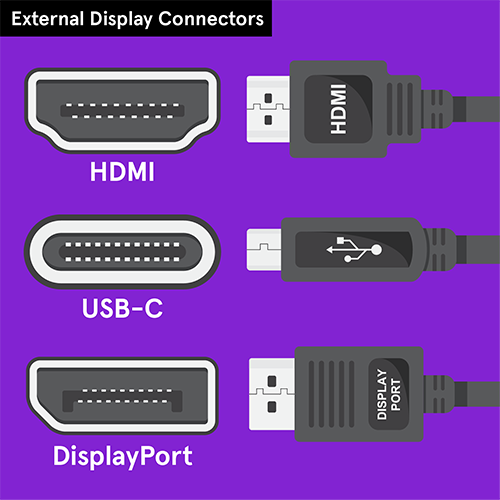 Connect an external monitor to the laptop using the appropriate cable.
Power on the laptop and the external monitor.
