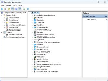 Device manager window