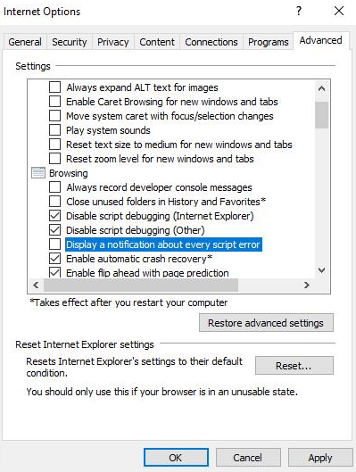 Disable these settings temporarily.
Close and reopen the browser to see if the error is resolved.