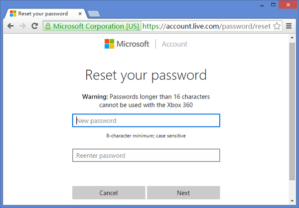 Open a web browser and navigate to the Microsoft Account recovery page.
Click on the option to "I forgot my password" then click "Next".