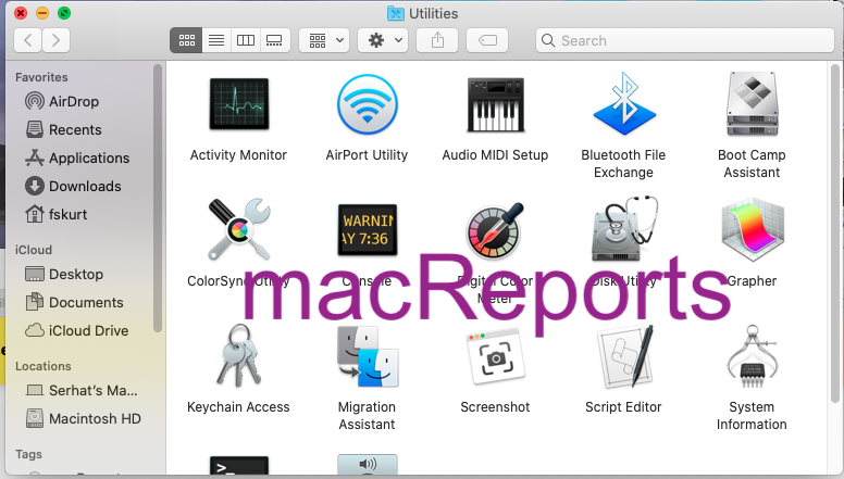 Open Finder and go to Applications.
Locate and open Utilities.