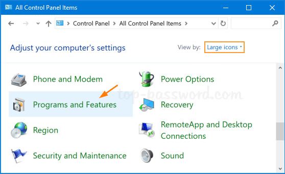 Open the Control Panel on your computer.
Click on Programs and then select Programs and Features.
