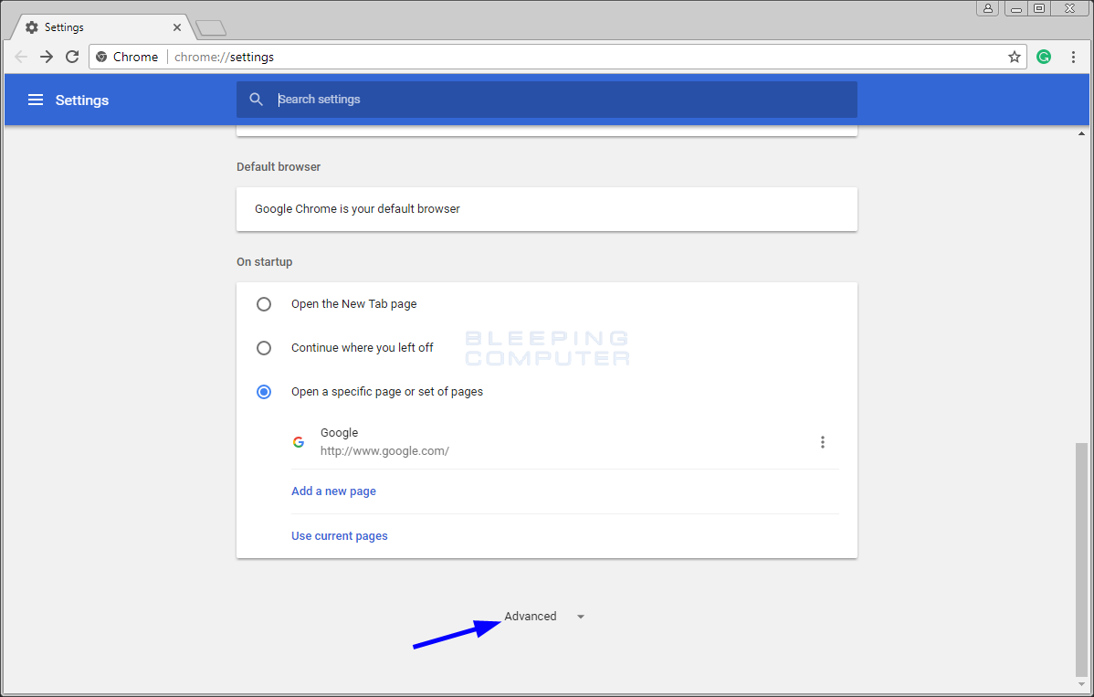 Open your browser's settings menu
Select "Advanced" or "Network" settings