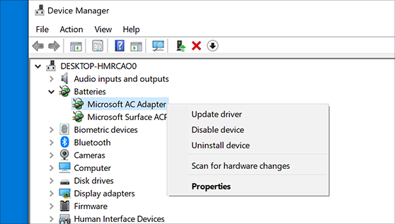 Right-click on the audio device and select "Update driver."
Choose the option to automatically search for updated driver software.