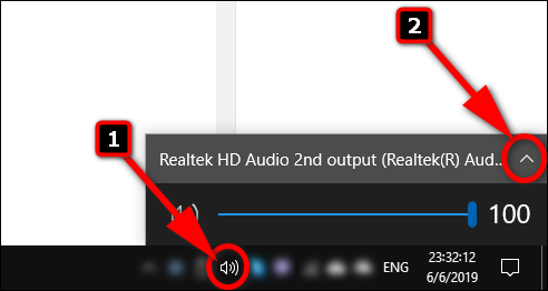 Right-click on the sound icon in the taskbar and select Open Sound settings.
Ensure that the correct playback device is selected under the Output section.