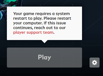 Select Restart from the power options menu.
Wait for your computer to restart and check if the Riot Vanguard error persists.